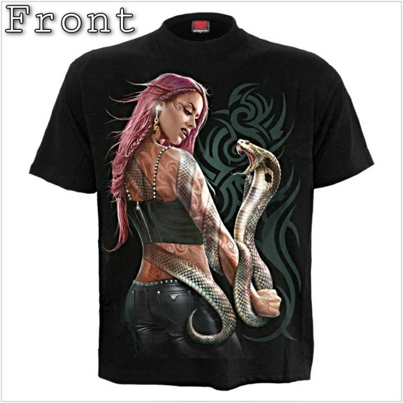 Spiral Direct Other - Gothic Serpent Tattoo - T-Shirt Black Size: L